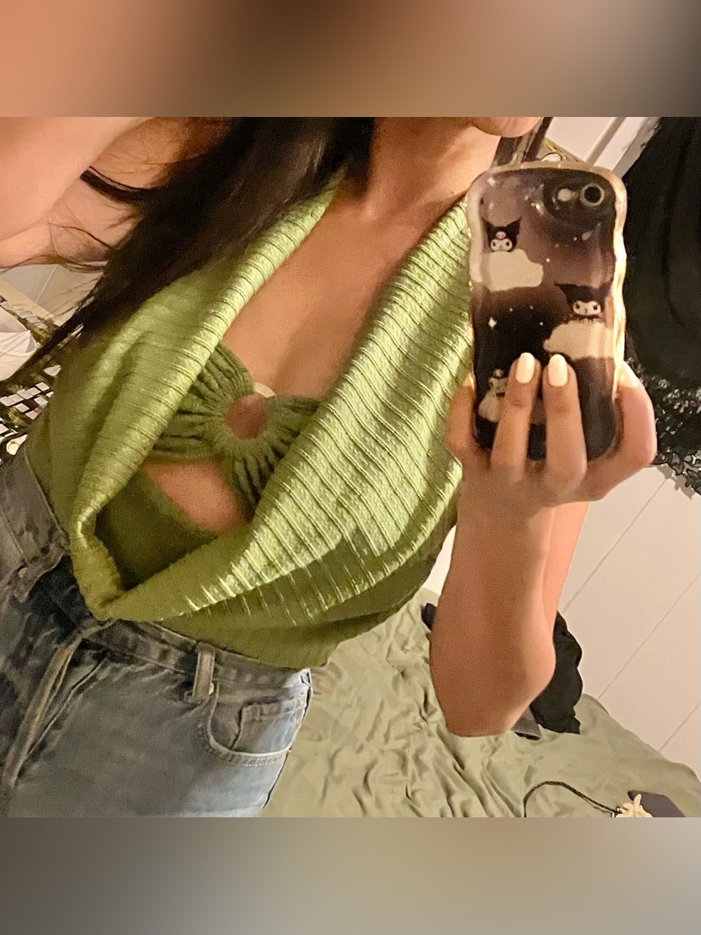 Textured halter bodysuit